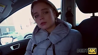 Debt4k. Hottie Calibri Angel blows agent in his passenger car and has anal with him mating indoors